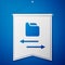 Blue Transfer files icon isolated on blue background. Copy files, data exchange, backup, PC migration, file sharing