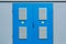 Blue of the transformer cabinet door