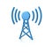 Blue transmitter tower icon