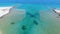 Blue transparent clear sea and exotic sand beach. Travel and summer vacation concept