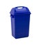 Blue trash bin isolated on white