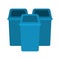 Blue trash can isolated icon