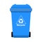 Blue Trash with Recycle icon-Vector Ilustration