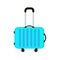 Blue Travel Suitcases. Time to travel. Trip to World. Vacation. Holidays. Travel banner. Modern flat design. Colorful.