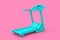 Blue Treadmill Fitness Run Machine in Duotone Style. 3d Rendering