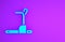 Blue Treadmill machine icon isolated on purple background. Minimalism concept. 3d illustration 3D render
