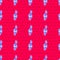 Blue Treble clef icon isolated seamless pattern on red background. Vector
