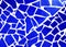 Blue trencadis mosaic, ceramic pattern. Blue irregular mosaic tiles background. Teal Tiles. Beautiful blue stone abstract