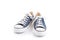 Blue trendy sport shoes on white background