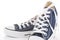 Blue trendy sport shoes on white background