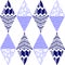 Blue triangles, geometric shapes, shapes mirroring