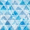 Blue triangles with grunge stone effect. Seamless pattern