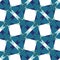 Blue triangular and tessellated texture on a white background. Geometric seamless vector pattern.