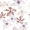 Blue Tropical Design. Azure Seamless Design. Gray Pattern Art. White Flower Illustration. Brown Spring Palm. Flora Plant.