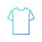 Blue tshirt linear icon. Vector t-shirt symbol