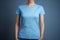 Blue tshirt mockup female. Generate Ai