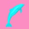 Blue Tursiops Truncatus Ocean or Sea Bottlenose Dolphin in Duotone Style. 3d Rendering