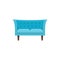 Blue tuxedo sofa. Vector illustration. Flat icon of double sett