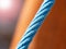 Blue twiste rope for anchoring in the form of a spiral