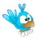 Blue twitter bird funny