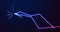 Blue ultraviolet neon glowing curved lines hi-tech motion background