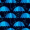Blue umbrella icon flat. cute rain drop