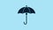 Blue Umbrella icon isolated on blue background. Waterproof icon. Protection, safety, security concept. Water resistant