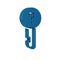 Blue Undefined key icon isolated on transparent background.