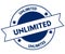 Blue UNLIMITED stamp.