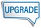 Blue upgrade modern speech bubble tag web icon