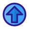 Blue upload button filled line icon design for mobile apps and websites
