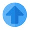 Blue upload button flat icon design for mobile apps and websites
