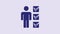 Blue User of man in business suit icon isolated on purple background. Business avatar symbol user profile icon. Male