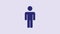 Blue User of man icon isolated on purple background. Business avatar symbol user profile icon. Male user sign. 4K Video