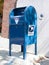 Blue USPS mailbox
