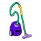 Blue vacuum cleaner icon, icon cartoon