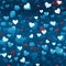 Blue valentines day background with hearts seamless pattern