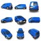 Blue Van 3d Model - Montage of images