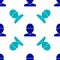 Blue Vandal icon isolated seamless pattern on white background. Vector