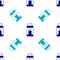 Blue Vape mod device icon isolated seamless pattern on white background. Vape smoking tool. Vaporizer Device. Vector