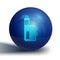 Blue Vape mod device icon isolated on white background. Vape smoking tool. Vaporizer Device. Blue circle button. Vector