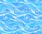 Blue vector curly waves seamless pattern
