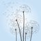 Blue vector dandelions