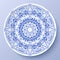 Blue vector floral ornament decorative plate