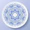 Blue vector floral ornament decorative plate