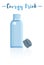 Blue vector illustration of a small bottle of vitamins energy dr