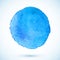 Blue vector isolated watercolor paint circle