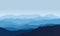 Blue vector landscape with silhouettes of misty mountains