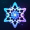 Blue vector shining cosmic abstract snowflake