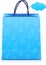 Blue vector shopping bag with rain pattern